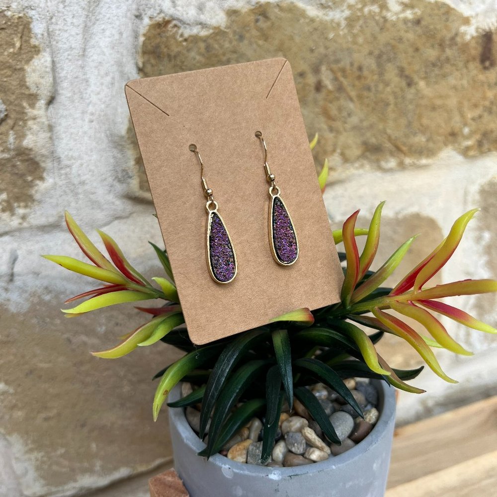 Purple Teardrop Dangle Earring